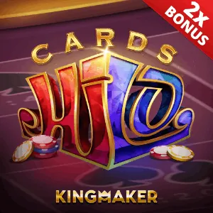 Poker table with cards and chips